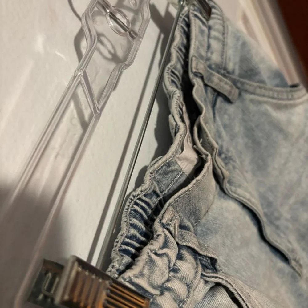 Ardene Mom Cargo High Rise Light Wash Elastic Waist Jeans Size S